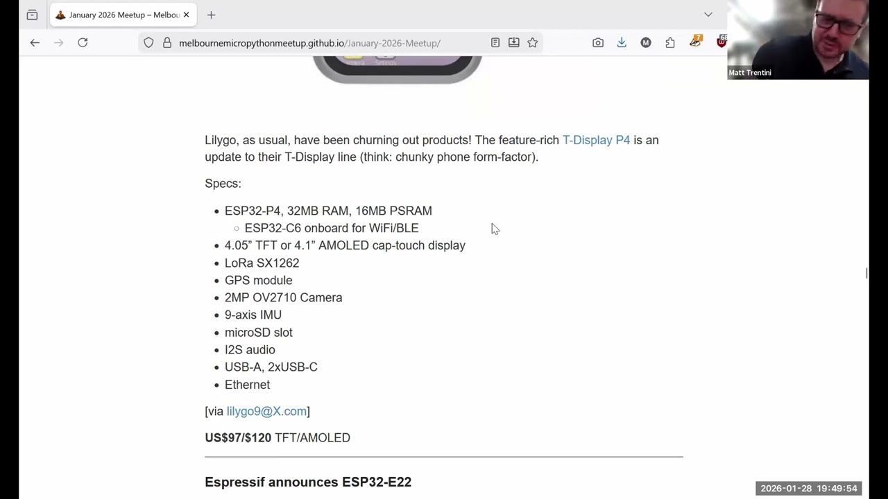 MicroPython Meetup News January 2026