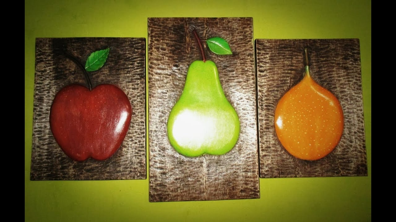 CUADROS DE FRUTAS EN ALTO RELIEVE (tallados en madera)