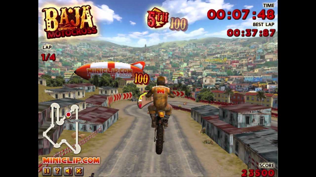 Baja Motocross Game (1-5 races)