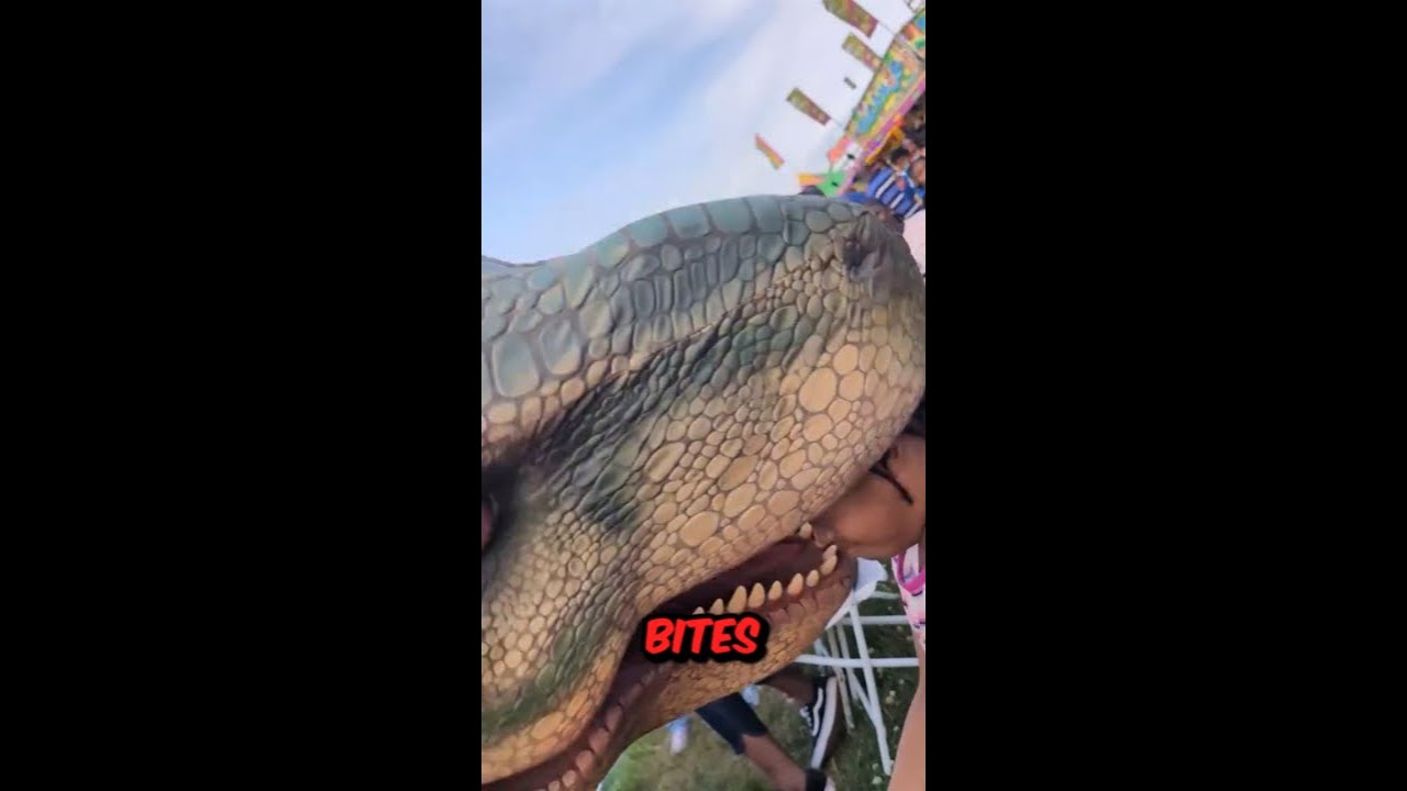 Dinosaur Mascot BITES Girls Head! @msjqua