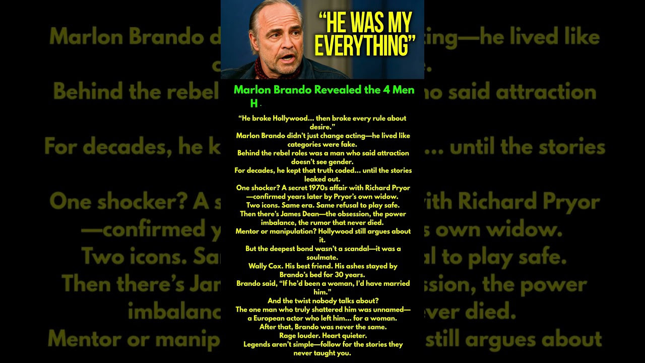 Marlon Brando Revealed the 4 Men He Secretly Had Affairs With!