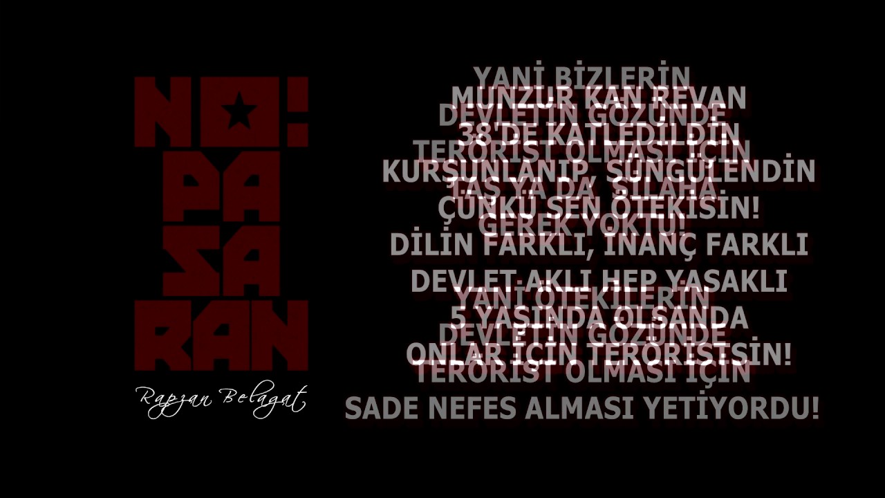 Rapzan Belâgat - TERÖRİST  [NO PASARAN ] (Lyric Video)