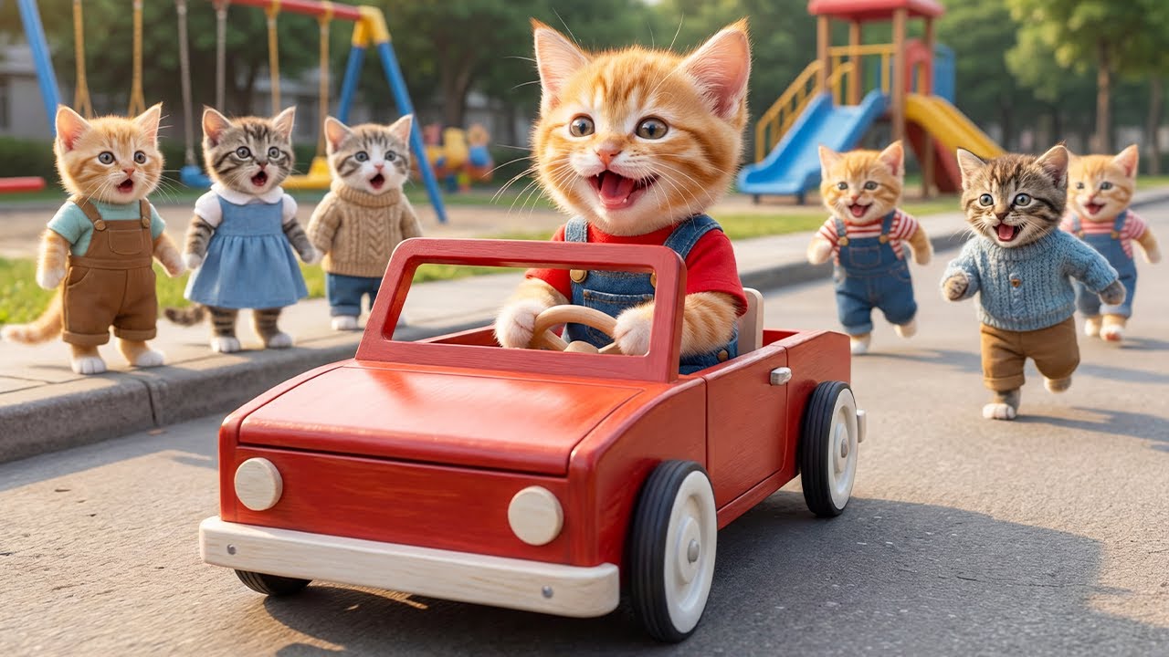 🐱💖 From a Dream to Handmade Love: Mama Cat Builds a Toy Car for Her Kitten 🚗✨