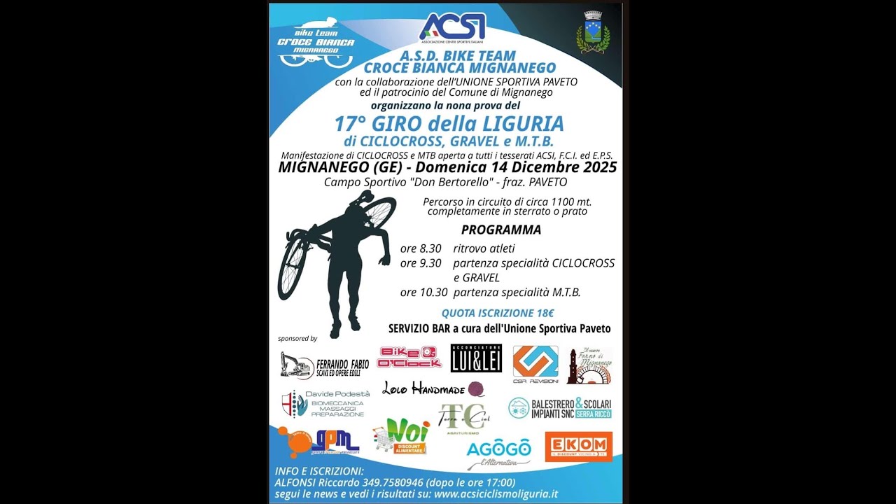 Gara di Ciclo Cross  -   17°  Giro della Liguria. 14/12/2025  -  HD 1080p