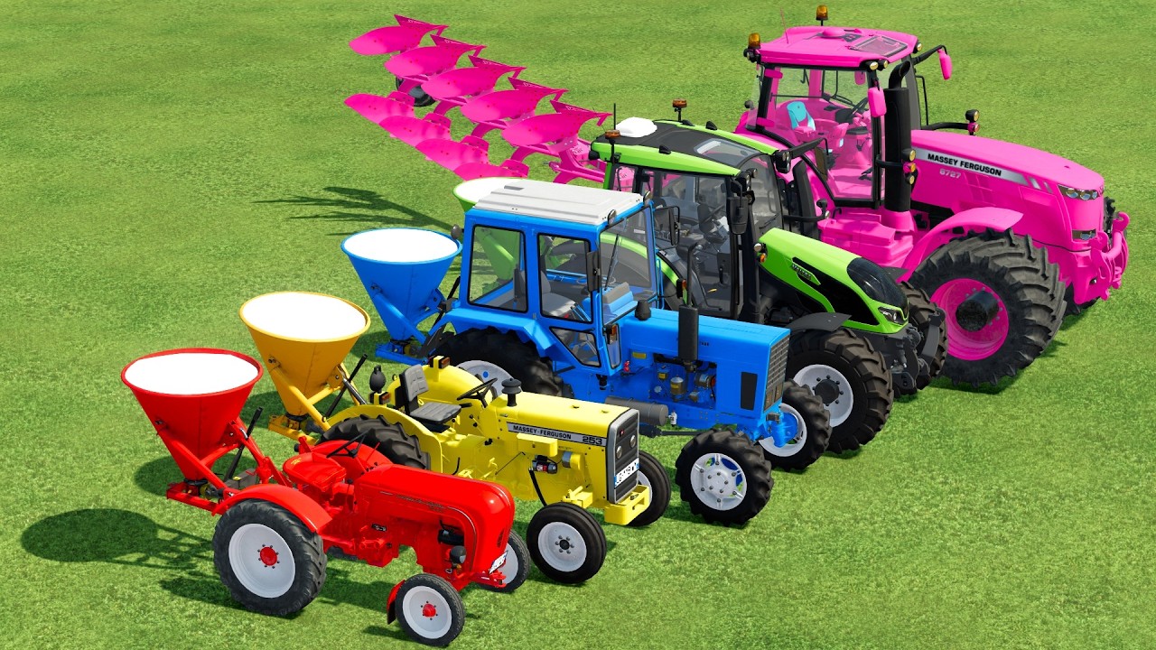 WORK WİTH COLORS MİNİ TRACTORS GIANT TRACTORS LİME WORK PLOW WORK Farming Simulator 22#