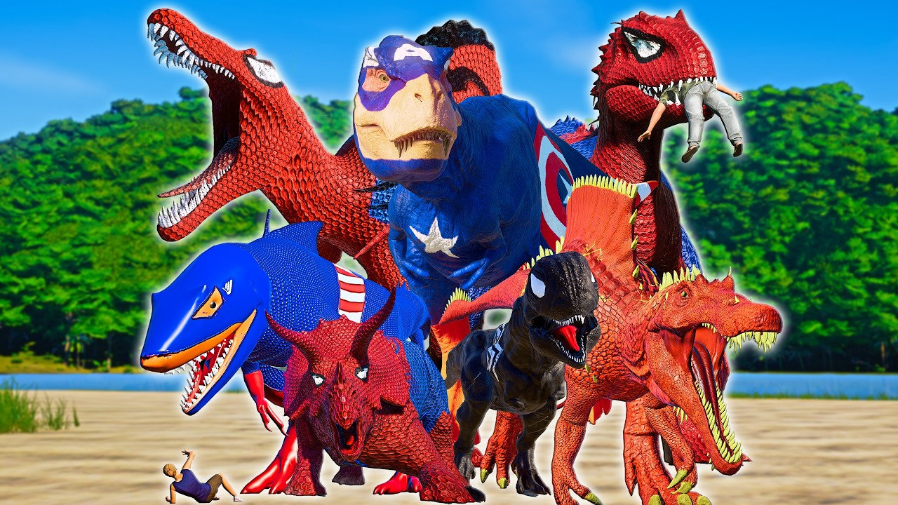 SUPERHERO Dinosaurs Team BATTLE in Jurassic World Evolution! 💥