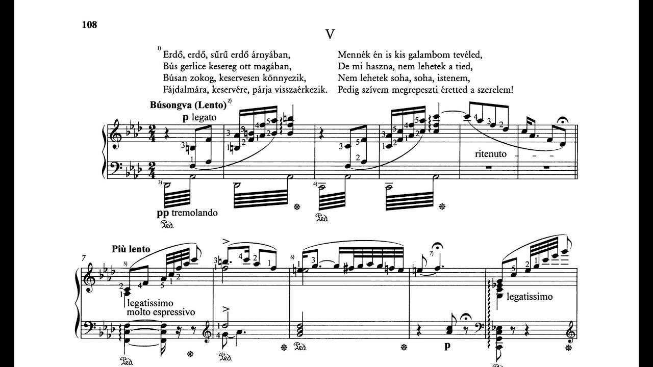 Liszt – Fünf Ungarische Volkslieder, S245 (Csabay)
