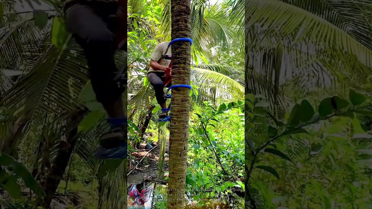 How to climb trees || Homemade tools for climbing coconut trees