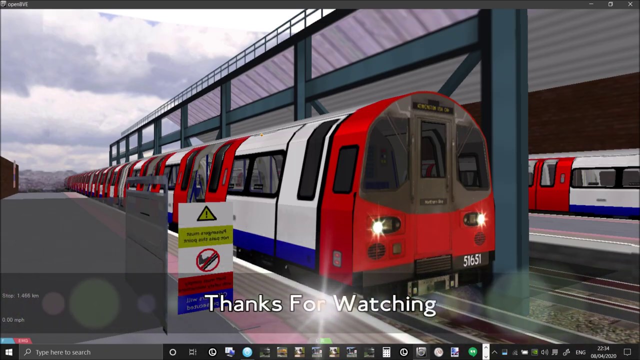 FULL ROUTE VISUAL | London Underground Northern Line (OpenBVE): Edgware To Kennington