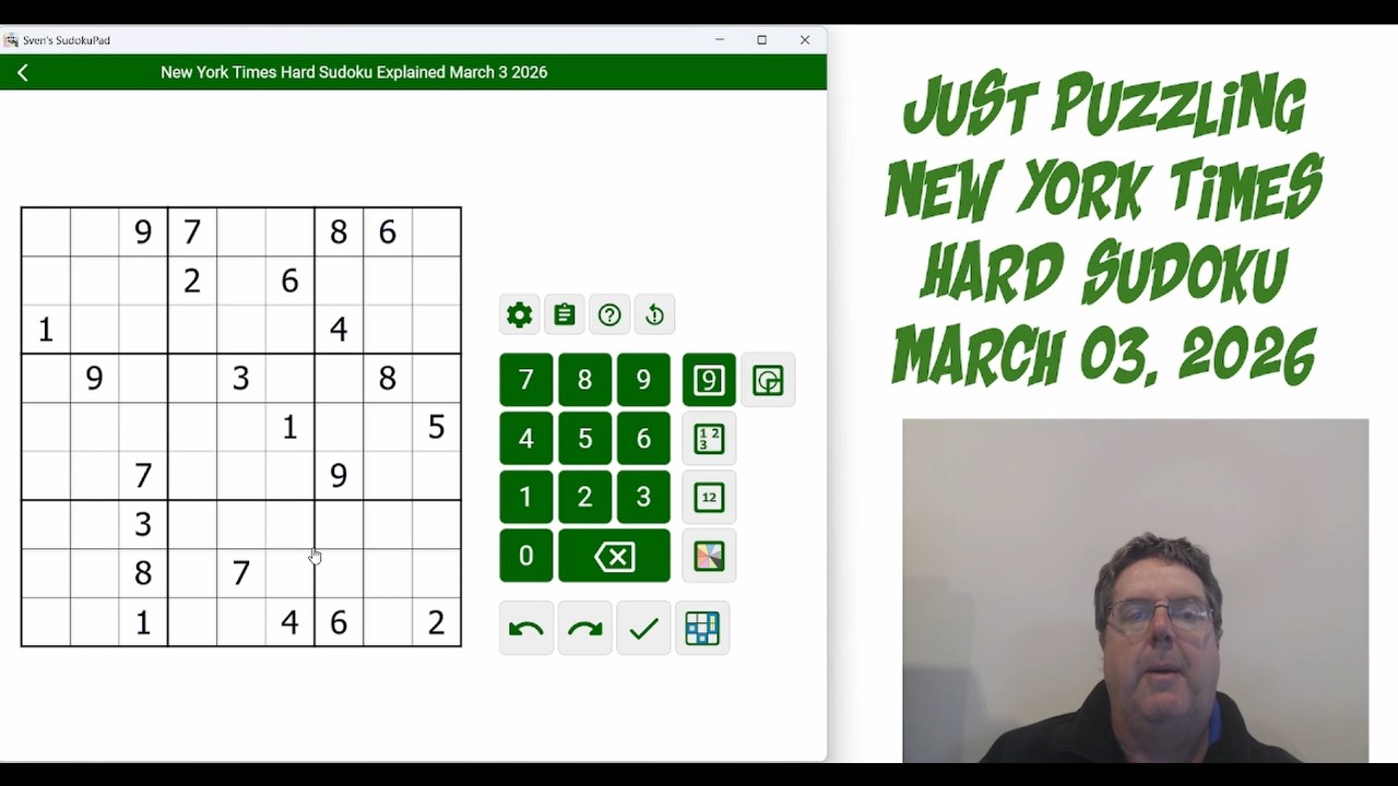 New York Times Hard Sudoku March 03 2026