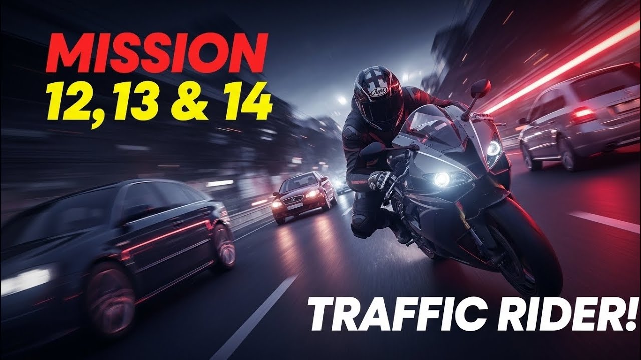 Traffic Rider Mission 12,13 & 14 🔥 High Speed Bike Gameplay #TrafficRider#TrafficRiderGameplay