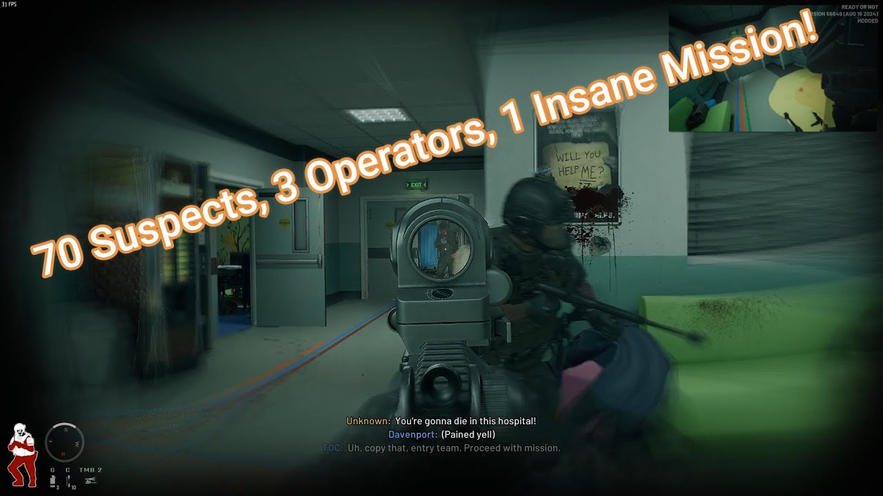 How We Beat 70 Suspects in a Hospital on Insane Mod - Ready or not
