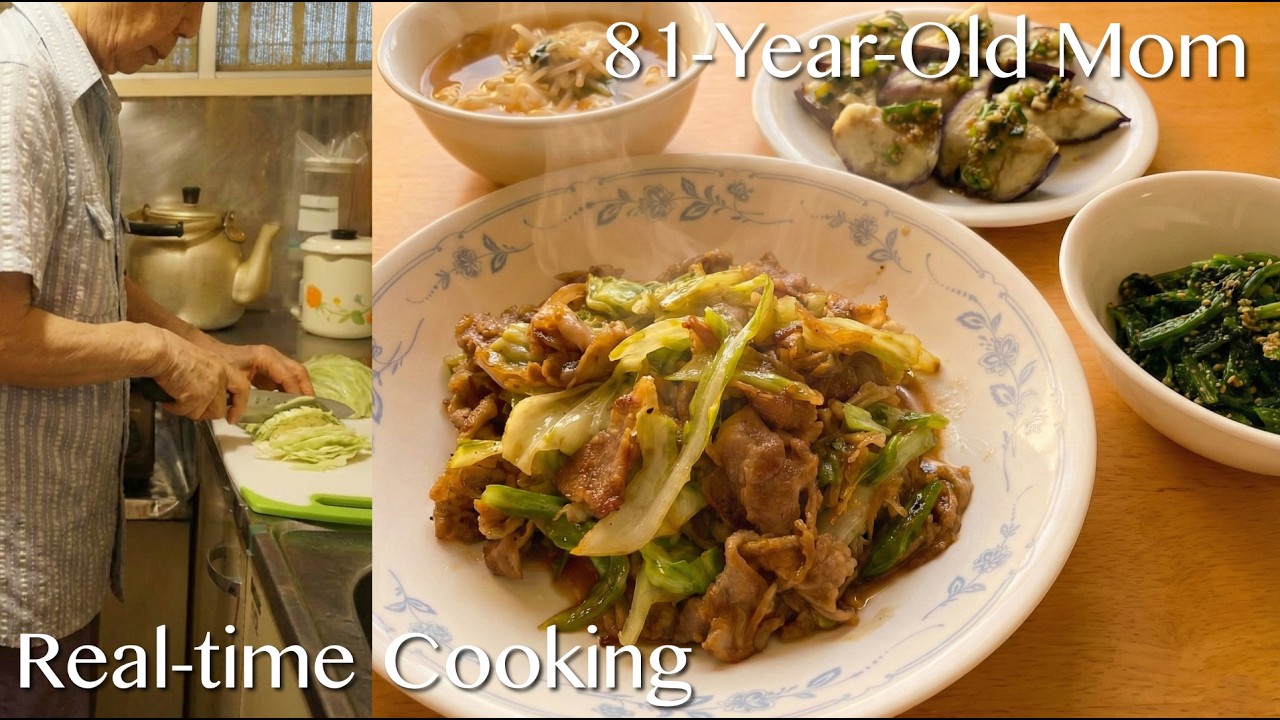 Ginger Ponzu Pork Belly & 2 Sides: 81-Year-Old Mom’s Japanese Dinner [90 Min Real Time]