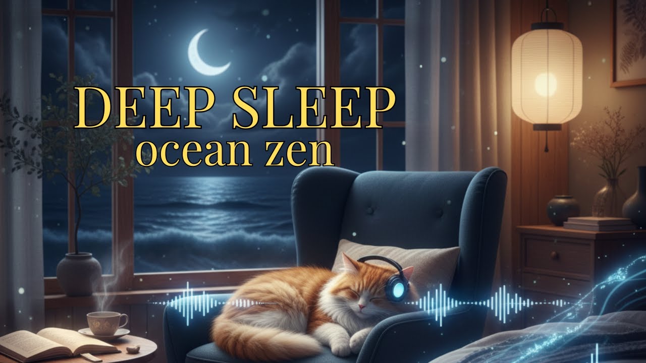 🌊 deep sleep ocean sounds + zen music - 24/7 night sanctuary for insomnia & anxiety NO ADS