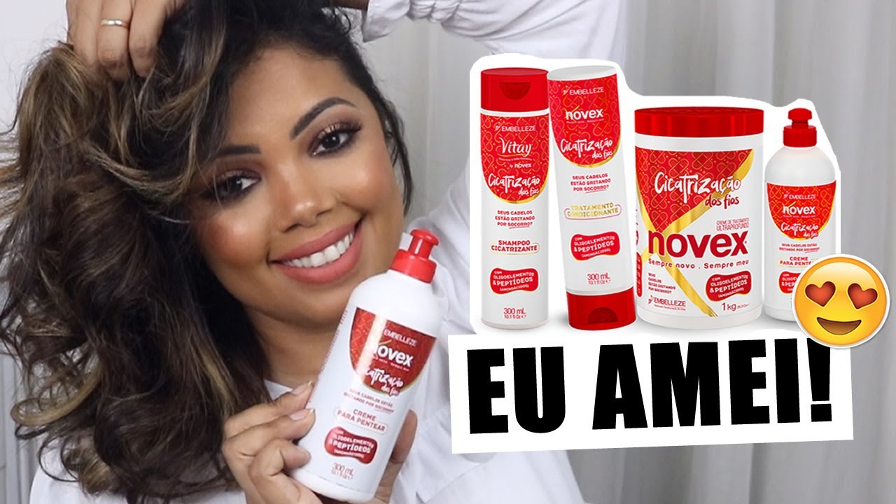 TESTEI: CICATRIZAÇÃO DOS FIOS NOVEX | HIDRATA, NURE E RECUPERA FIOS DANIFICADOS  *Cheia de Truques*