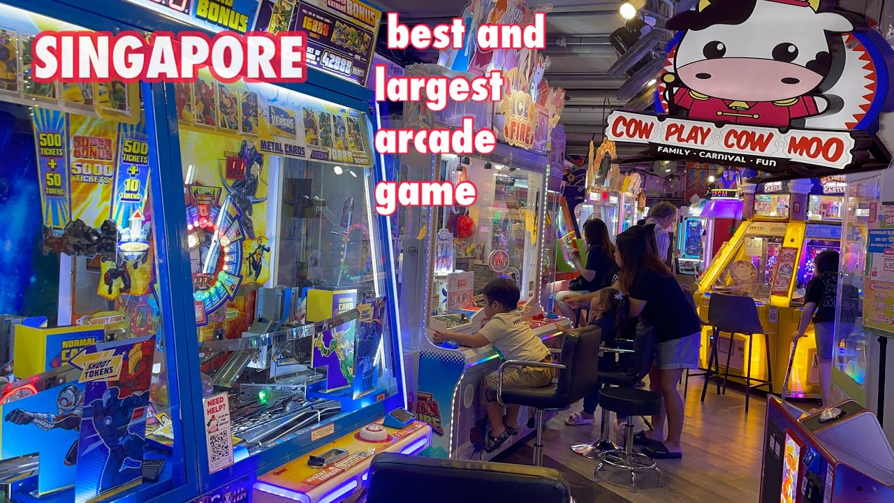 SINGAPORE FUN ARCADE GAME NEW YEAR AT COW PLAY COW MOO LOOK  4k (stress free life)