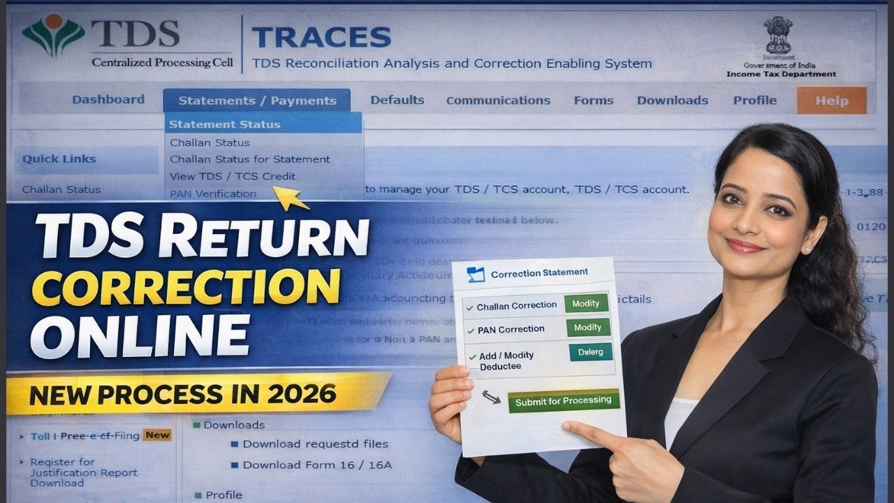 How to file TDS Return Correction online | TDS Return Correction filing | TDS Return Revision online