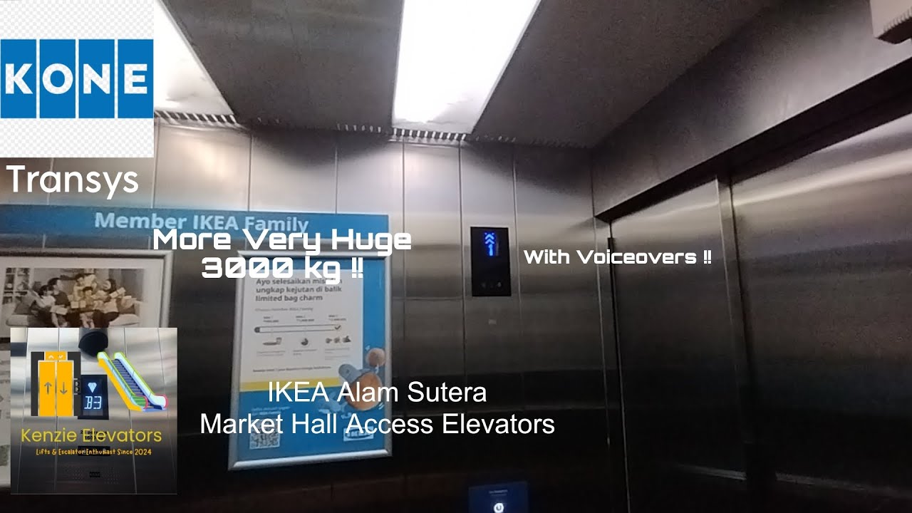 Very Huge KONE Transys Traction Elevators - IKEA Alam Sutera , Tangerang [Market Hall Access]