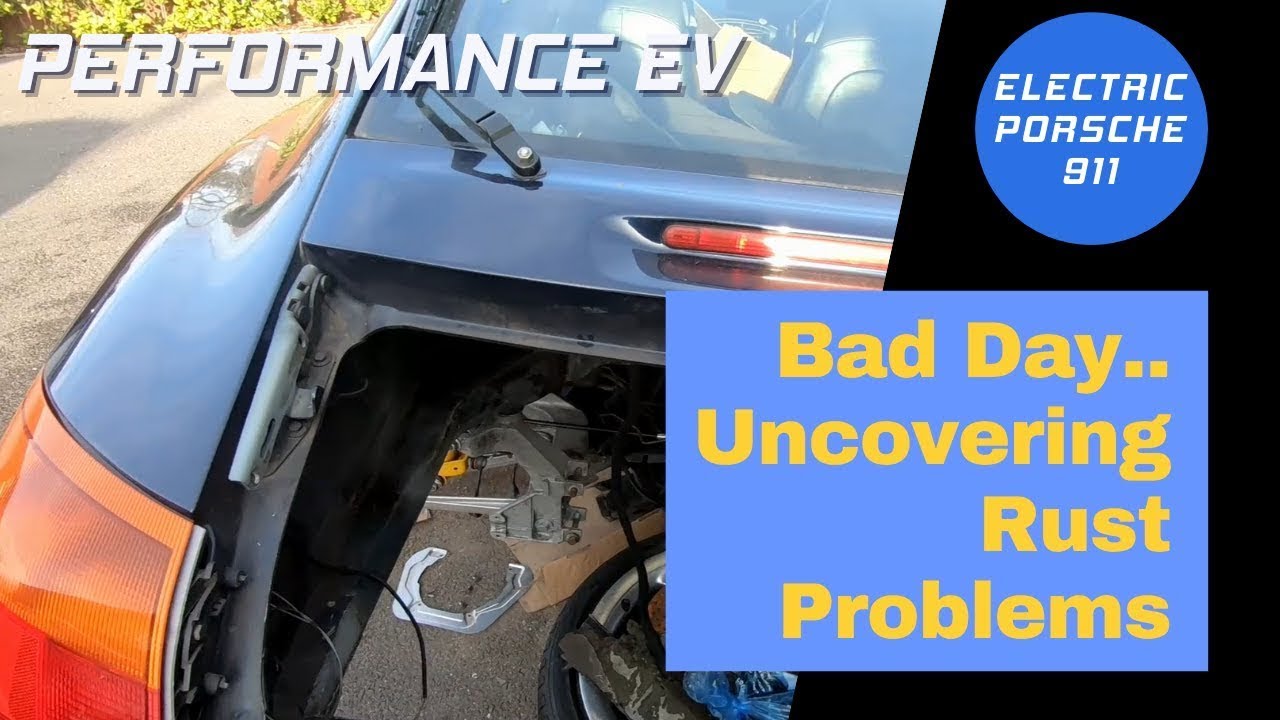 Uncovered a big rust hole in the rear sill of my Porsche 996 - Electric Porsche 911 project video 52