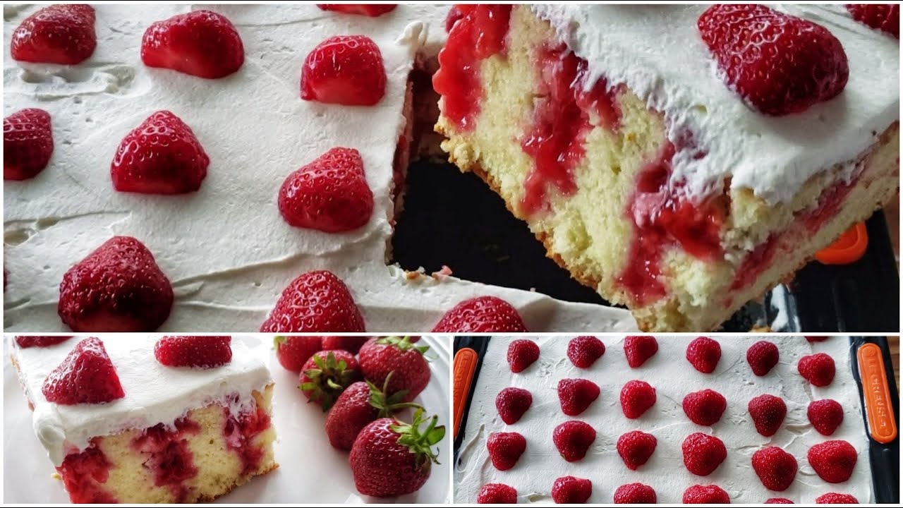 كيك بصوص الفراولة رووعة هش كالقطن🍓🍓🍓
