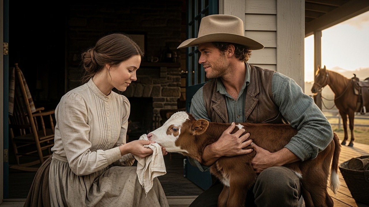 The Cowboy Brought Her A Calf That Lost Its Mother, She Raised It And Fell In Love With Them Both