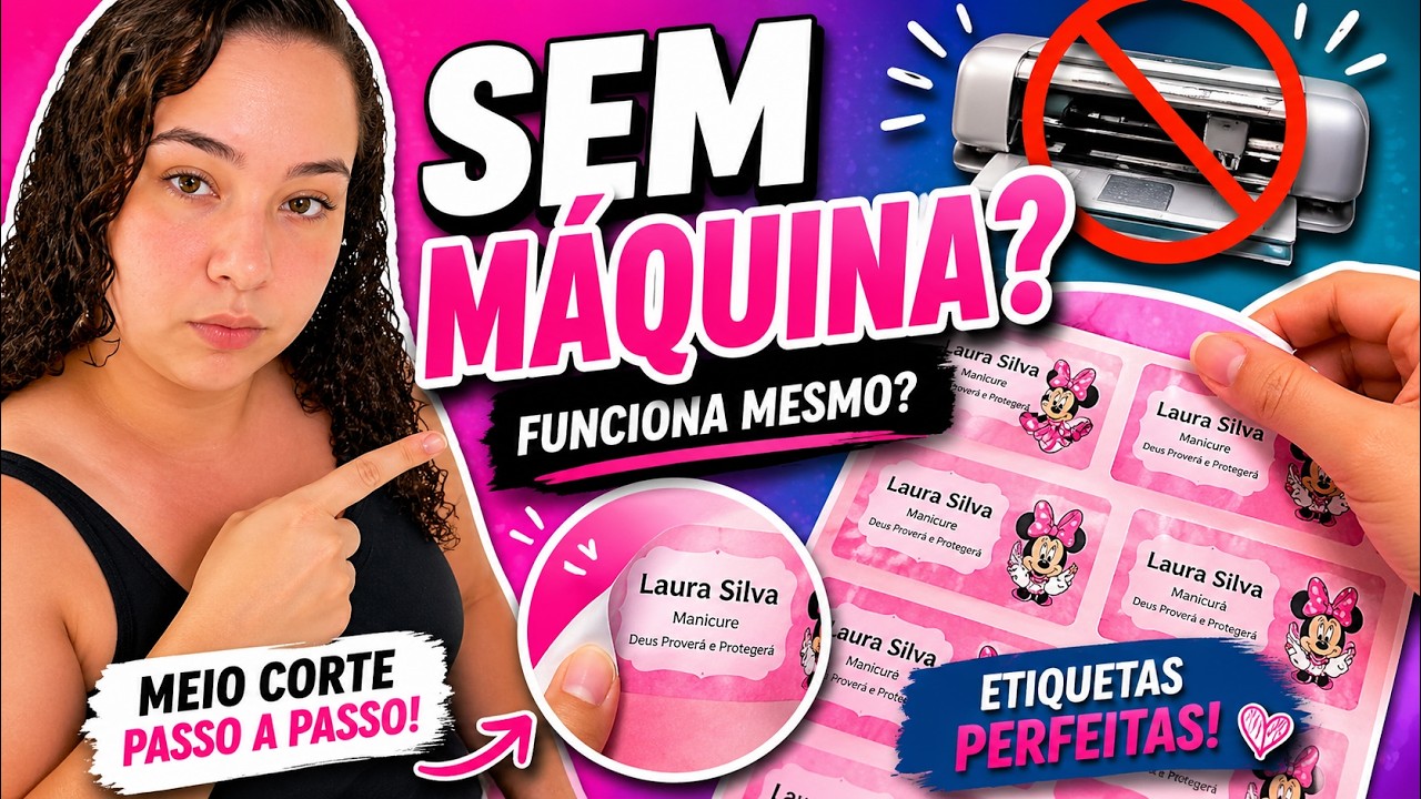 Meio Corte de Etiquetas Sem Máquina + como entregar etiquetas cortadas a mão