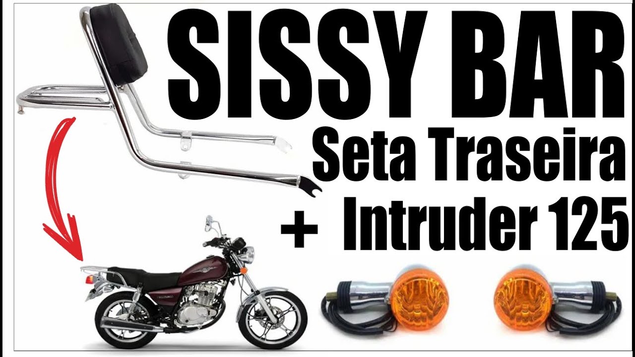 Instalar Sissy Bar e Trocar as Setas Suzuki Intruder 125 DIY Install Sissy Bar and Switch Arrows