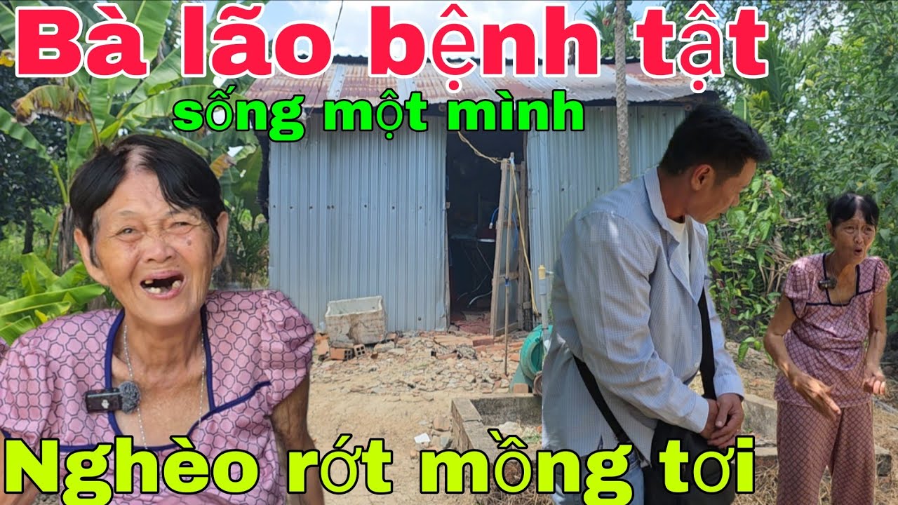 Bà lão sống một mình nghèo rớt mồng tơi thèm cái bánh chuối không tiền mua. Nghĩa Phước Vlog 