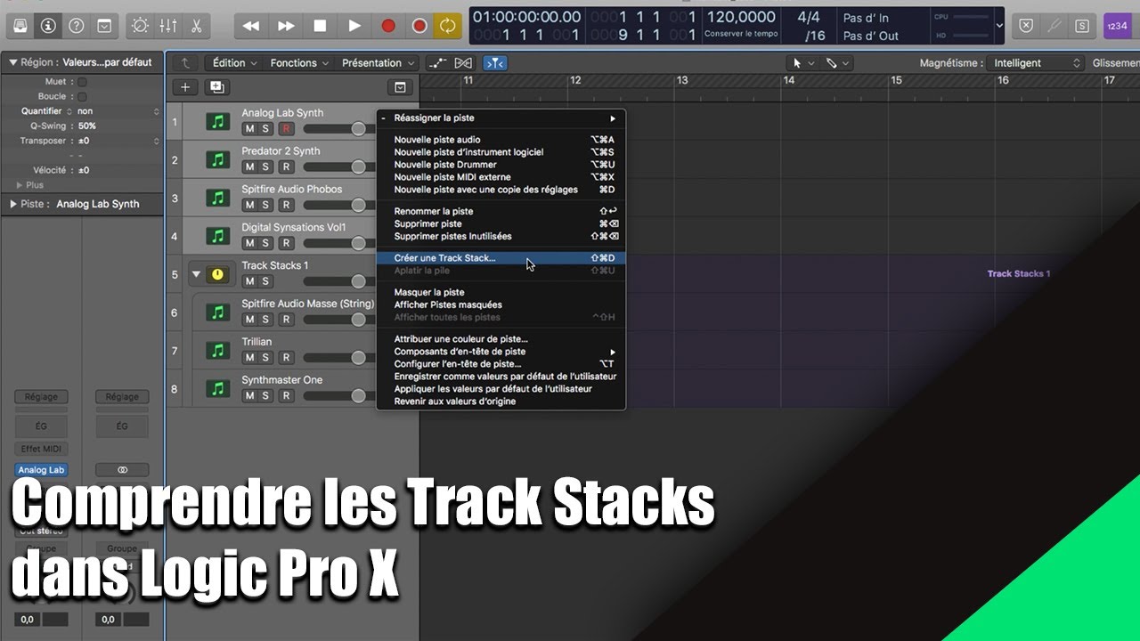 Tutoriel Logic Pro X (en Fran&ccedil;ais): comprendre les Track Stacks