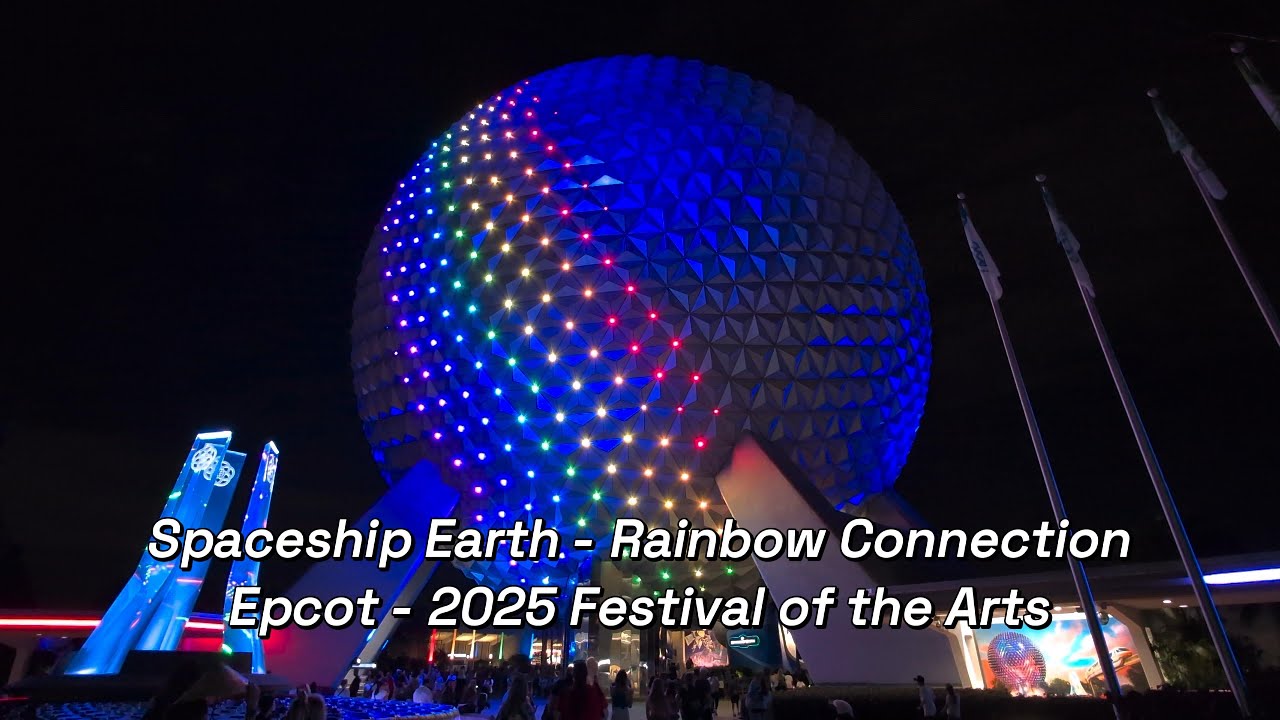 Epcot Festival of the Arts 2025 - The Muppets Perform Rainbow Connection 4K POV - Spaceship Earth
