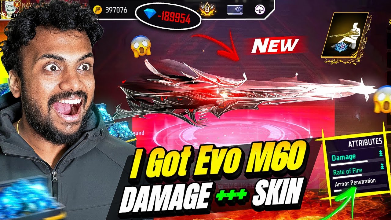 Deadly Gun Skin Evo M60 💀 Ye Kya bana Diya - Garena Free Fire Max 