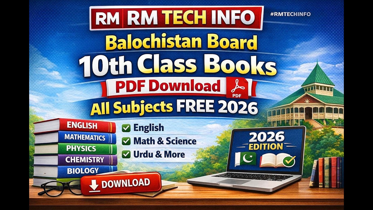 Balochistan Board 10th Class Books PDF Download  All Subjects Free 2026