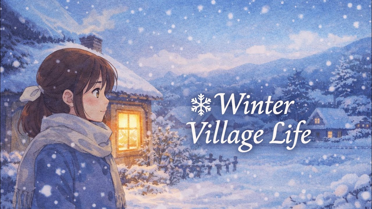 Gentle Winter Village Life | Ghibli-Inspired Slow Living ASMR