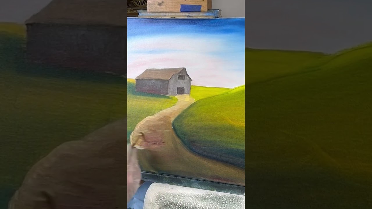 Putting color on the road #oilpainting #satisfying #painting #timelapse #art#shorts