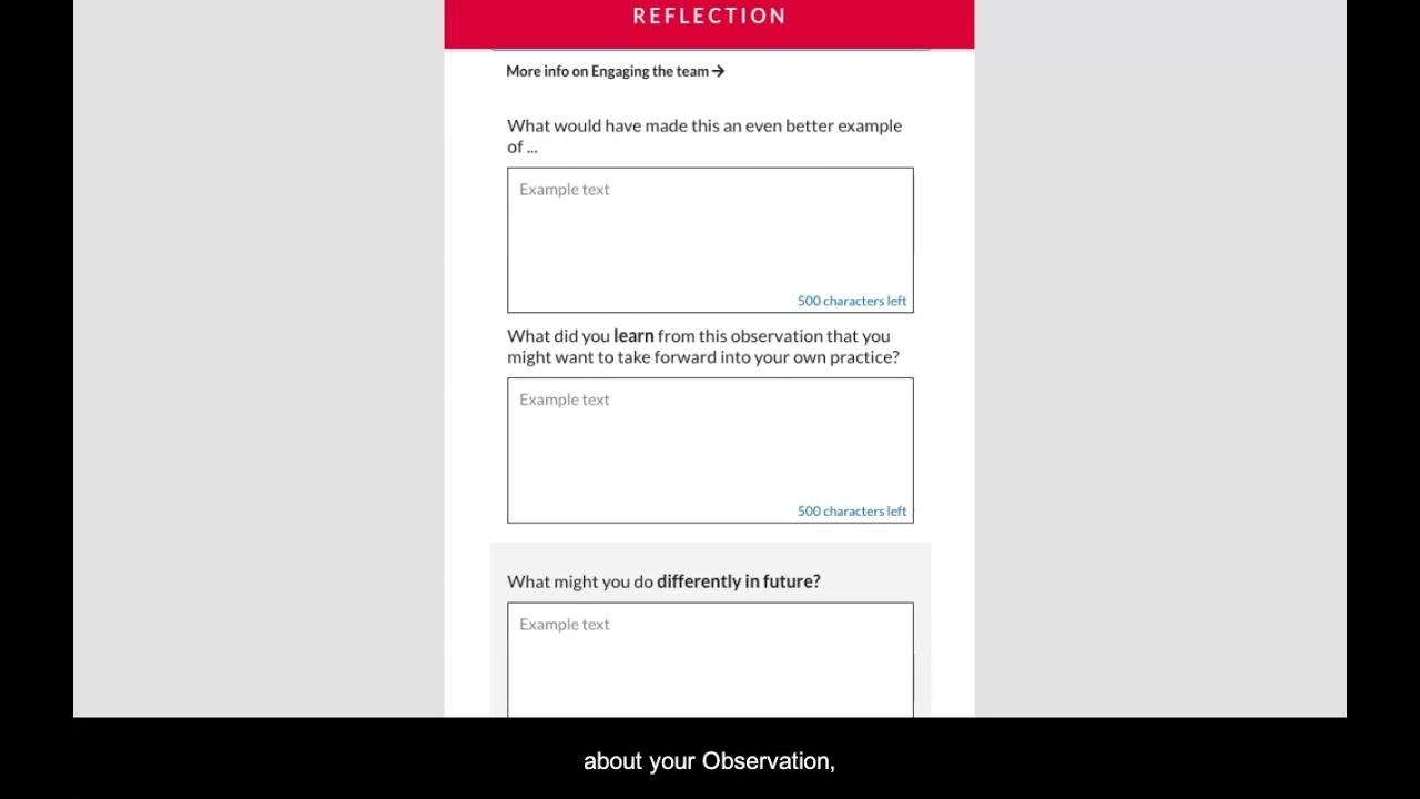 Healthcare Leadership Model App - How to add a reflection