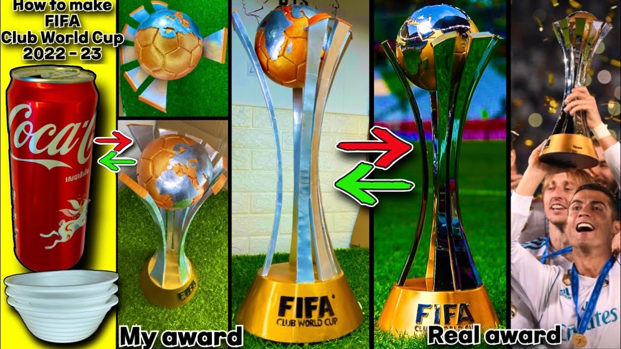 How to make FIFA Club World Cup Trophy 2022 Real Madrid with aluminum cans #mrsanrb     #clubwc