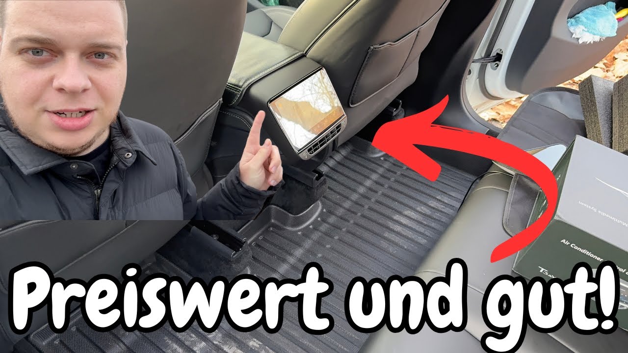 R&uuml;ckbank- Monitor beim Model Y Gr&uuml;nheide // Einbau + Vorstellung
