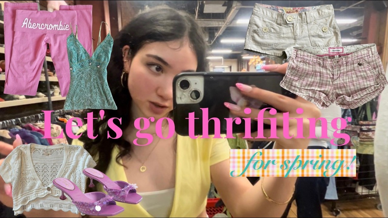 Let's go thrifting for spring! Pinterest inspired + try on & HAUL💕 (whimsy + colourful wardrobe!)