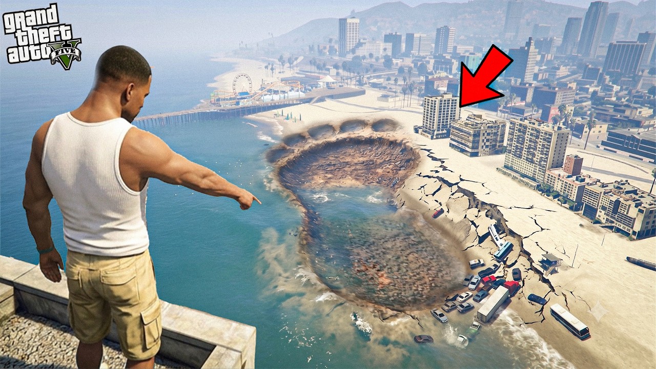 GTA 5 : Franklin Faces The Mysterious Foot Print Monster In GTA 5 ! (GTA 5 Mods)