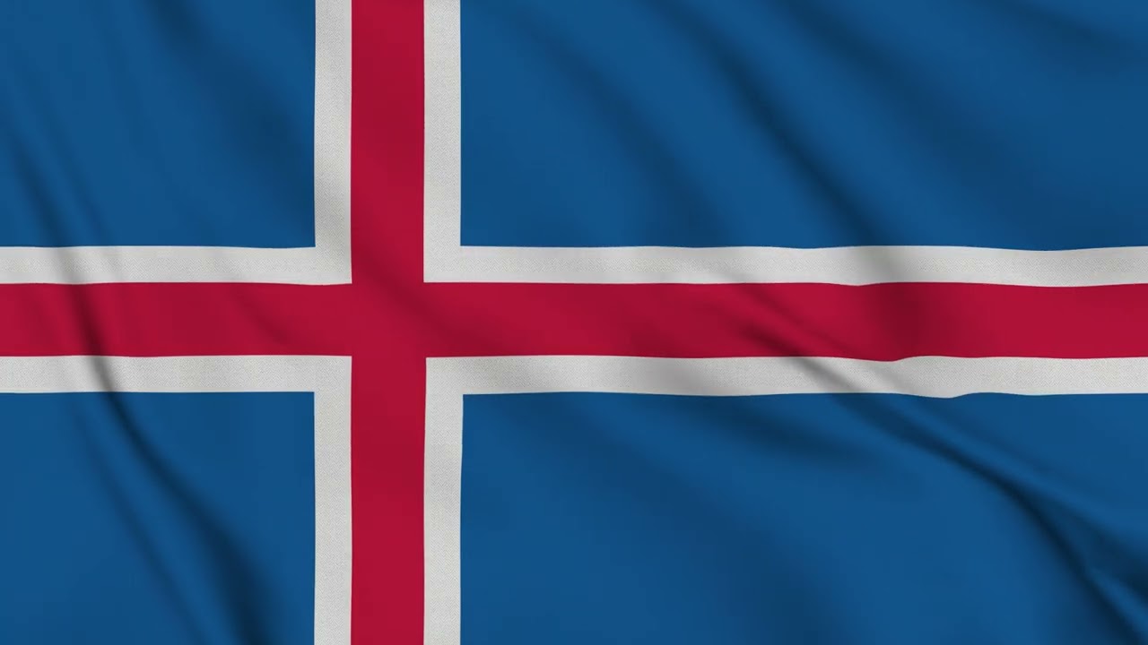 Iceland Flag Waving 4K | Icelandic National Flag Animation