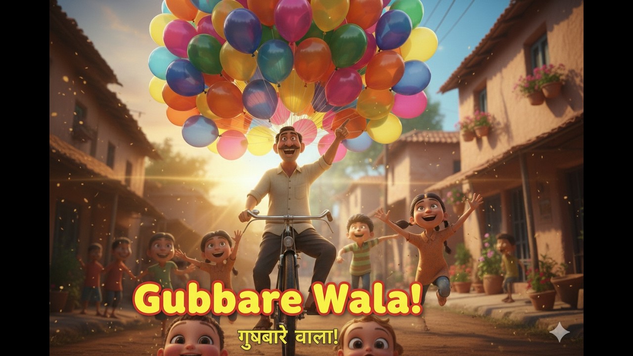 Gubbare Wala! 🎈 | Energetic Hindi Kids Song | Rang-Birange Gubbare | 3D Animation for Kids