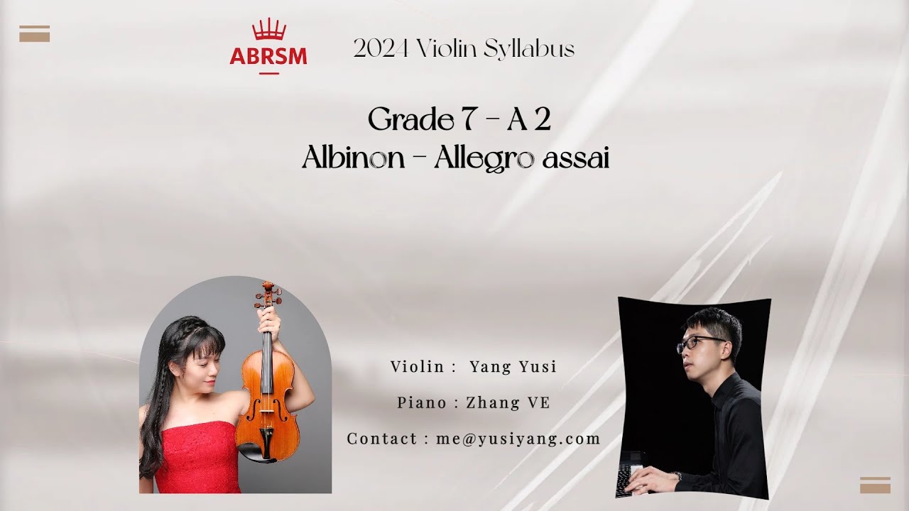 ABRSM Violin 2024 Grade 7 A2｜英國皇家音樂考試小提琴7級A2曲目示範｜Allegro assai