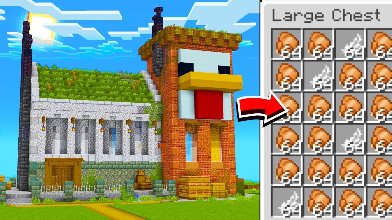 Ik Bouw Een AUTOMATISCHE KIPPENFABRIEK In Minecraft Survival!