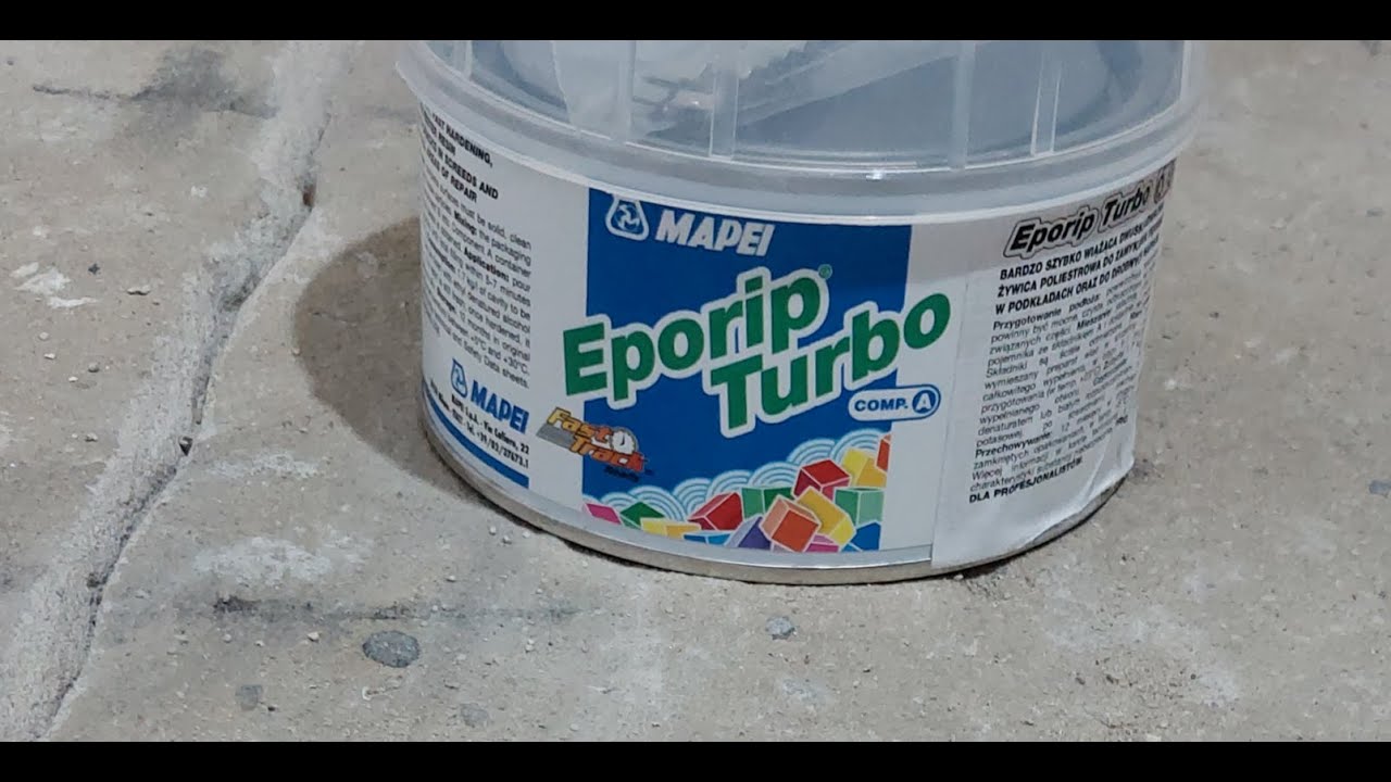 Szycie pęknięć posadzka cementowa Żywica Eporip turbo Mapei w 6 kroków
