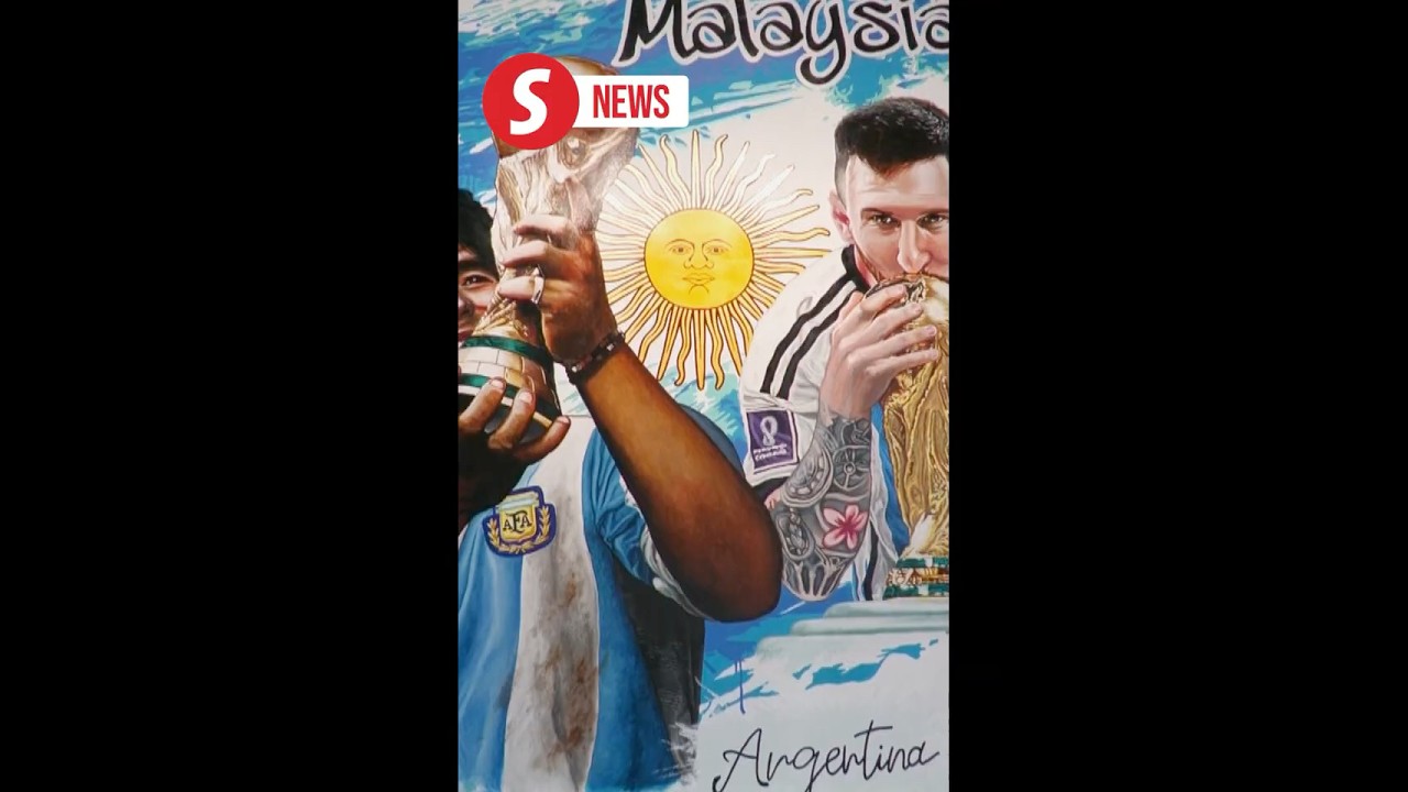 Mural art exhibition celebrates Argentinian football legends