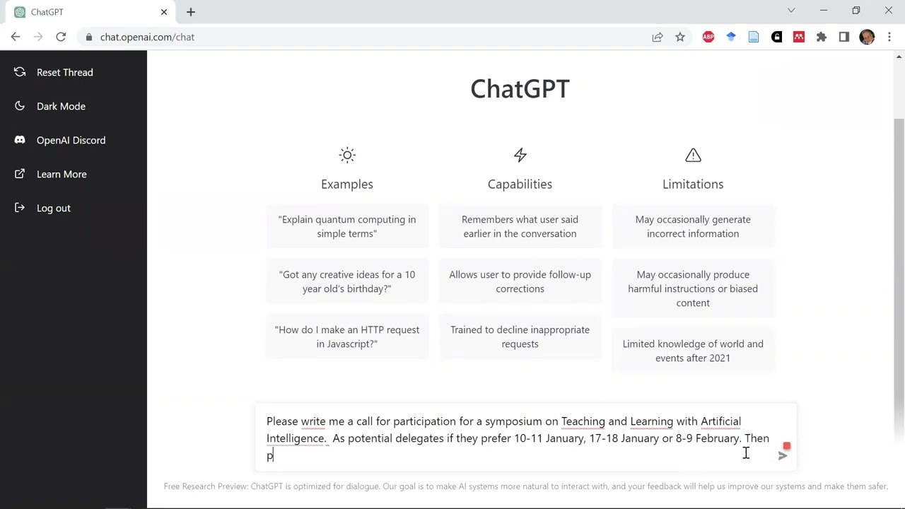 How I wrote a conference call in one minute with ChatGPT Artificial Intelligence