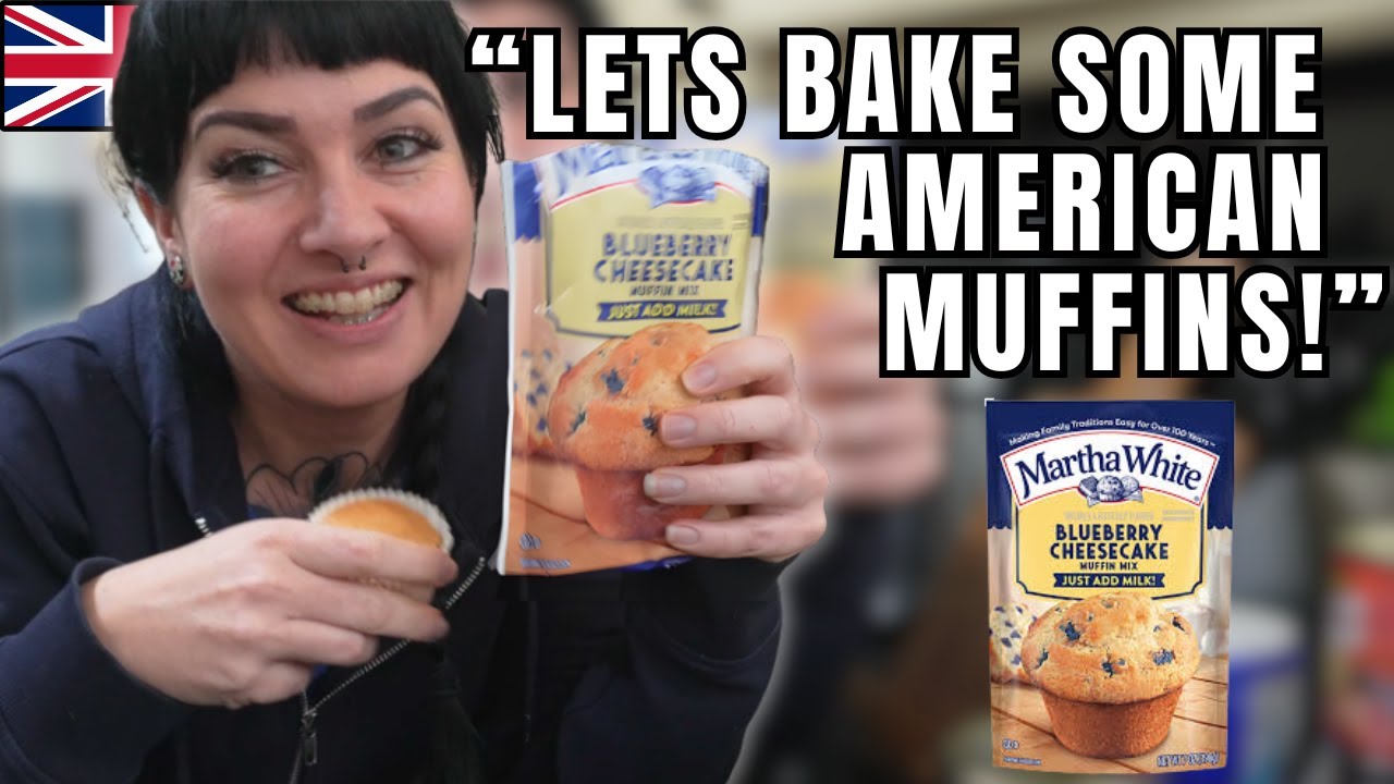 BRITISH Girl Baking Martha White Blueberry Cheesecake Muffins! Disaster of a day!