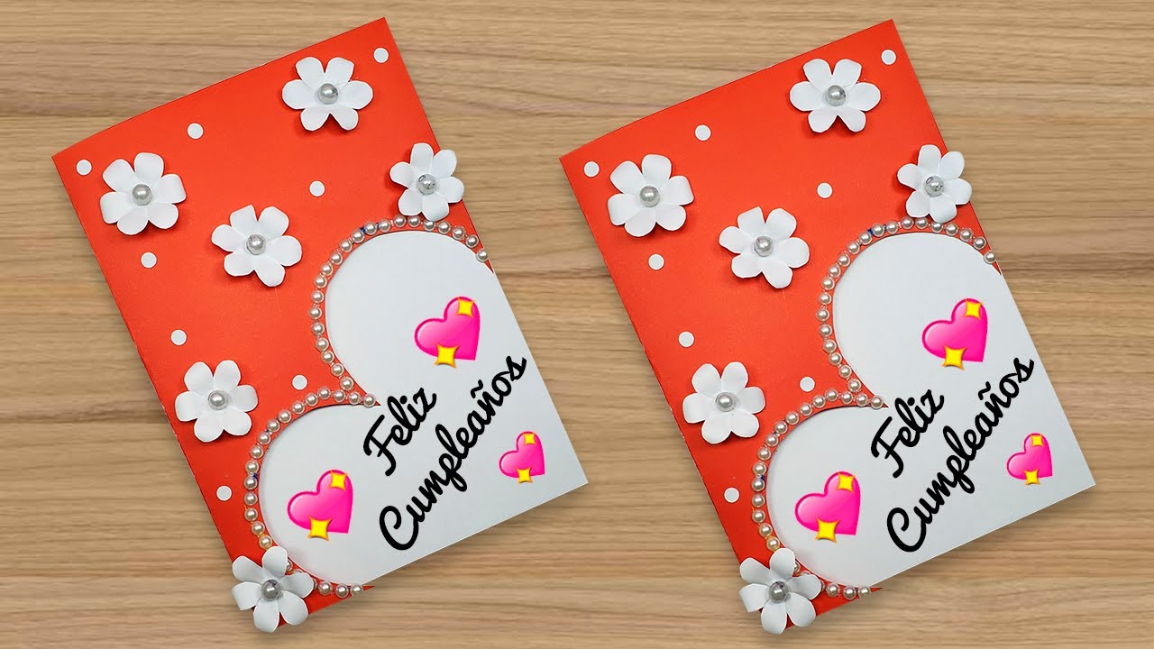 🥰 Tarjeta de cumpleaños MUY FÁCIL 😘 Beautiful Handmade Birthday card 🥳