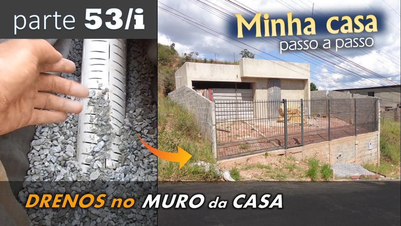 # 53/i - SISTEMA de DRENAGEM - captação de água de chuva - Muro da Casa