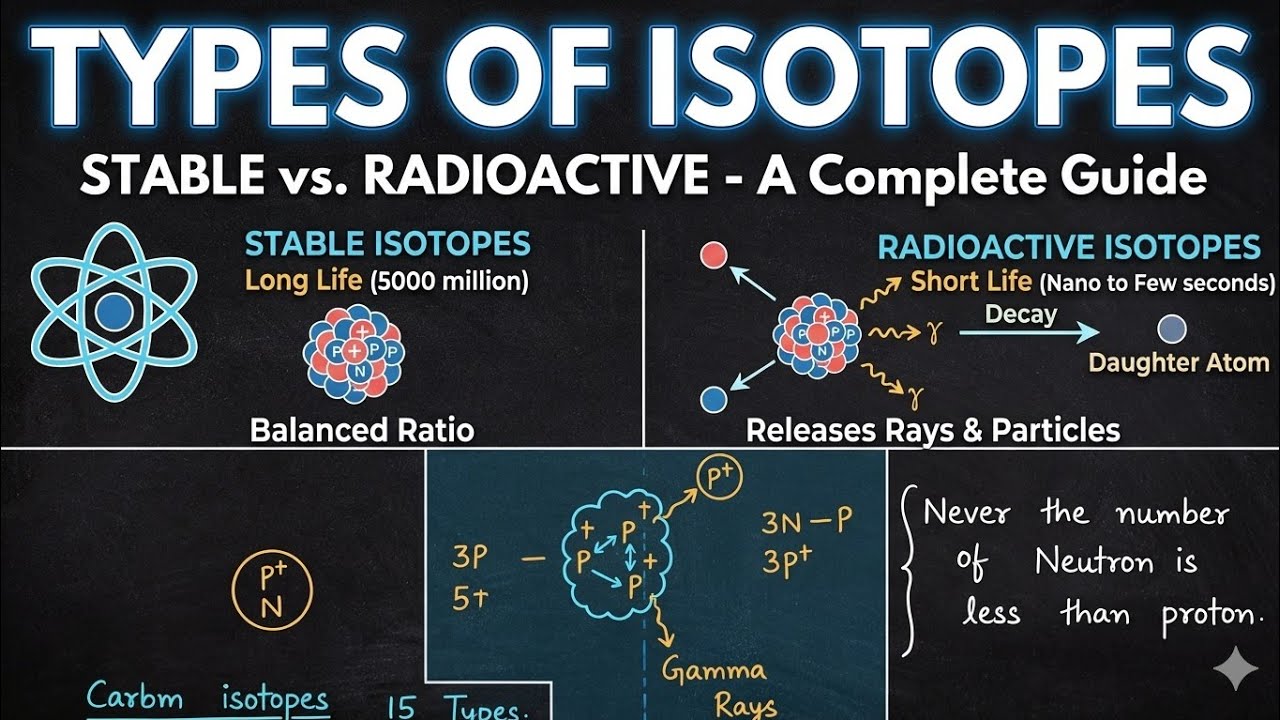Types of Isotope|What is radioactive and stable isotopes|Lecture 10|Chapter 2